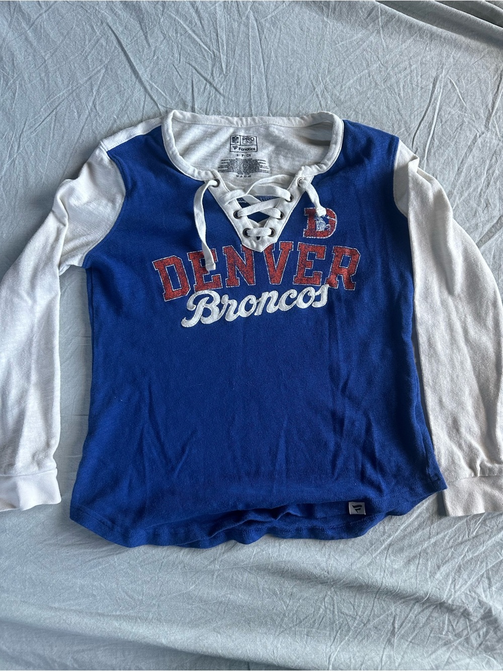 Denver Broncos NFL Fanatics Lace-up Henley